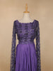 Purple Net Embroidered Designed Indowestern Lehenga