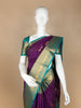 Dark Purple Floral Motifs Art Silk Saree