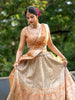 Light Orange Banarasi Silk Mirror Work Bridesmaids Lehenga