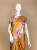 Mustard Yellow Floral Prints Designed Semi Tussar Silk Saree - Diadem
