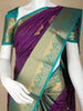 Dark Purple Floral Motifs Art Silk Saree