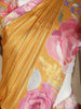 Mustard Yellow Floral Prints Designed Semi Tussar Silk Saree - Diadem