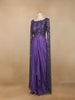 Purple Net Embroidered Designed Indowestern Lehenga
