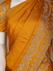 Yellow Floral Designed Satin Fancy Saree
