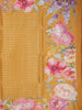 Mustard Yellow Floral Prints Designed Semi Tussar Silk Saree - Diadem