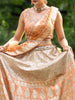 Light Orange Banarasi Silk Mirror Work Bridesmaids Lehenga