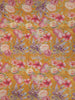 Mustard Yellow Floral Prints Designed Semi Tussar Silk Saree - Diadem