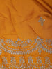 Yellow Floral Designed Satin Fancy Saree