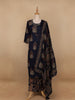 Black Floral Designed Cotton Salwar Suit - Diadem