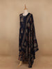 Black Floral Designed Cotton Salwar Suit - Diadem