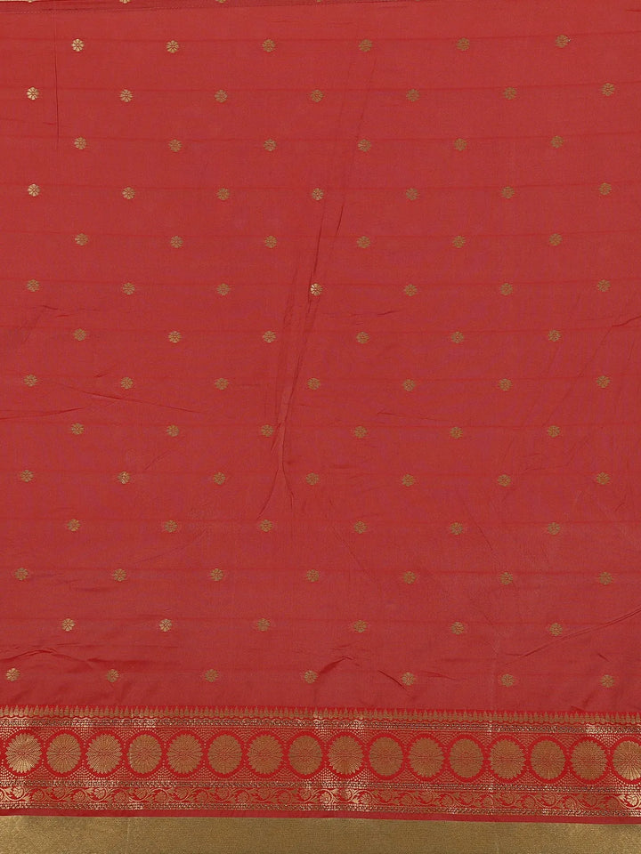 Gold Floral Designed Fancy Banarasi Silk Saree - Diadem