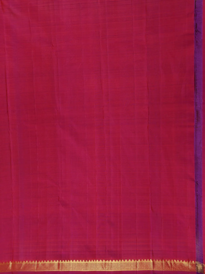 Bright Orange Floral Design Kanchipuram Silk Saree - Diadem