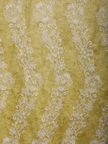 Yellow Floral Embroidery Cotton Salwar Suit - Diadem