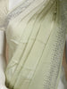 Light Green Solid Satin Fancy Saree with Designed Border