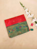 Red Banarasi Saree with Small Floral Motif on the Body and Designed Border