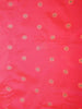 Red Banarasi Saree with Small Floral Motif on the Body and Designed Border