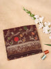 Dark Brown Banarasi Saree with Floral Design on the Body with Zari Border - Diadem