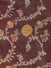 Dark Brown Banarasi Saree with Floral Design on the Body with Zari Border - Diadem