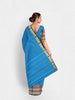 Blue Kanchi Cotton Saree with Thread Butta on the Body and Contrast Zari Border