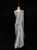 Grey Ready to Wear Saree with Sequins and Floral Design on the Body with Blouse