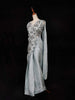Grey Ready to Wear Saree with Sequins and Floral Design on the Body with Blouse