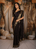 Classic Black Butta Zari Woven Design Pure Kanchipuram Silk Saree with Zari Border