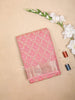 Pink Art Silk Saree with Scalloped Arch Design on the Body with Zari Border - Diadem