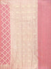 Pink Art Silk Saree with Scalloped Arch Design on the Body with Zari Border - Diadem