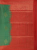 Green Semi Silk Paisley And Floral Prints Saree - Diadem