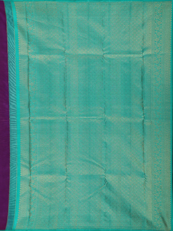 Purple Paisley Woven Pure Kanchipuram Silk Saree - Diadem