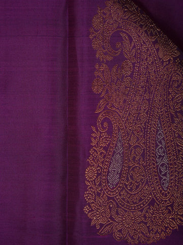 Purple Paisley Woven Pure Kanchipuram Silk Saree - Diadem