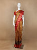Mustard Orange Floral Designed Semi Tussar Silk Saree