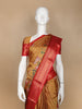Mustard Orange Floral Designed Semi Tussar Silk Saree