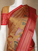 Mustard Orange Floral Designed Semi Tussar Silk Saree