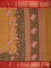 Mustard Orange Floral Designed Semi Tussar Silk Saree