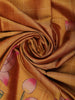 Mustard Orange Floral Designed Semi Tussar Silk Saree