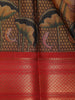 Mustard Orange Floral Designed Semi Tussar Silk Saree