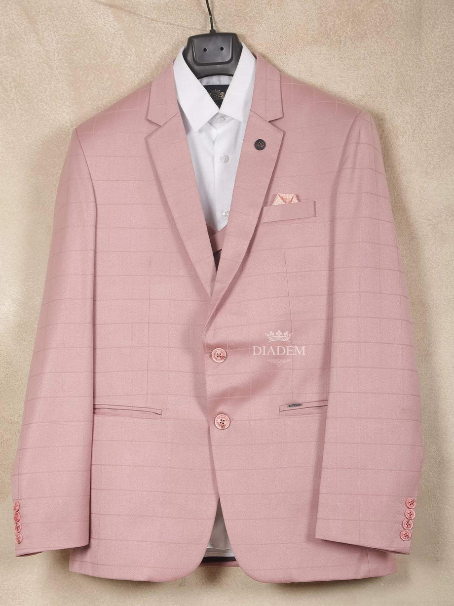 Light Pink Cotton Blend Coat Suit with Matching Tie Formal Wear