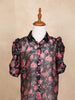 Maroon Half Sleeve Top with Floral Design - Diadem