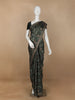 Black Abstract Designed Crepe Silk Saree