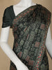 Black Abstract Designed Crepe Silk Saree