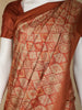 Pale Orange Abstract Designed Crepe Silk Saree