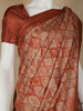 Pale Orange Abstract Designed Crepe Silk Saree