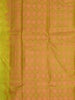 Green Pure Kanchipuram Bridal Silk Saree with Diamond Motifs on the Body and  without Border
