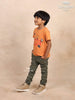 Cotton Orange Printed Half Sleeve T-Shirt - Diadem