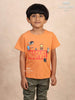 Cotton Orange Printed Half Sleeve T-Shirt - Diadem