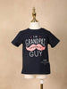 Navy Blue Cotton Half Sleeve T-Shirt for Boys - Diadem