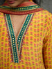 Yellow Floral Printed Synthetic Salwar Suit - Diadem