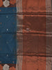 Blue Semi Tussar Silk Saree with Floral Design on the Body with Floral Border - Diadem