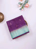 Violet Semi Tussar Silk Saree with Rain Drop Design on the Body without Border